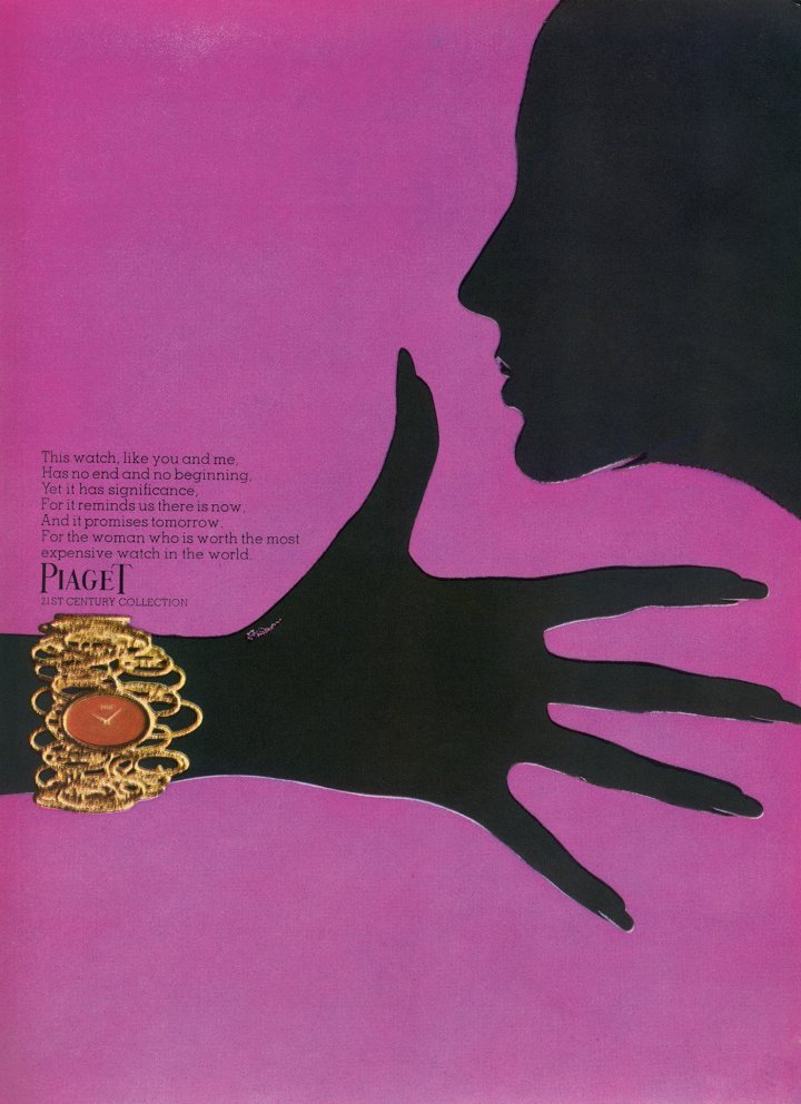 Piaget advertisement by Alberto Rizzo, 1969