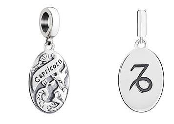 Capricorn—The artistic representation on this charm combines the symbols of the goat and the cornucopia, and its packaging includes the message: Hardworking Capricorns embody the most rock-solid Earth-sign qualities. Your responsibility, patience, resourcefulness, and devotion will see you through.