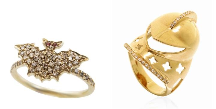 Dark Kingdom ring (left) and Beautiful Warrior ring (right)