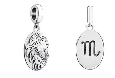 Scorpio—This charm features a detailed image of a scorpion taking aim, and its packaging includes the message: “Still waters run deep.” This insightful motto is Scorpio's own. Intense and independent, you have a magnetic pull that is impossible to resist.