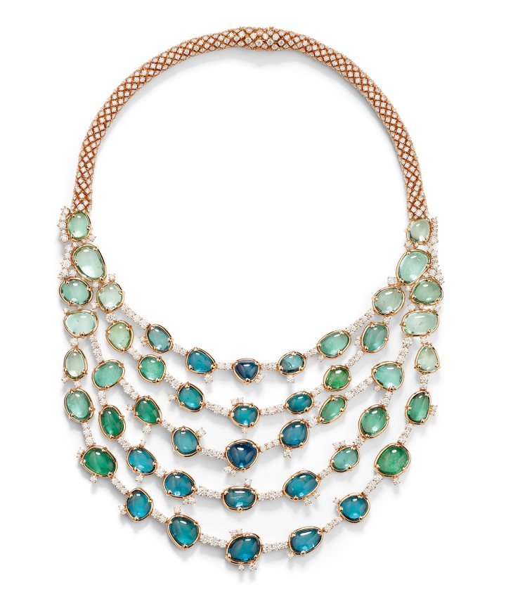 Collezione 1967, Lagoon Bavarole necklace, Pomellato High Jewellery 
