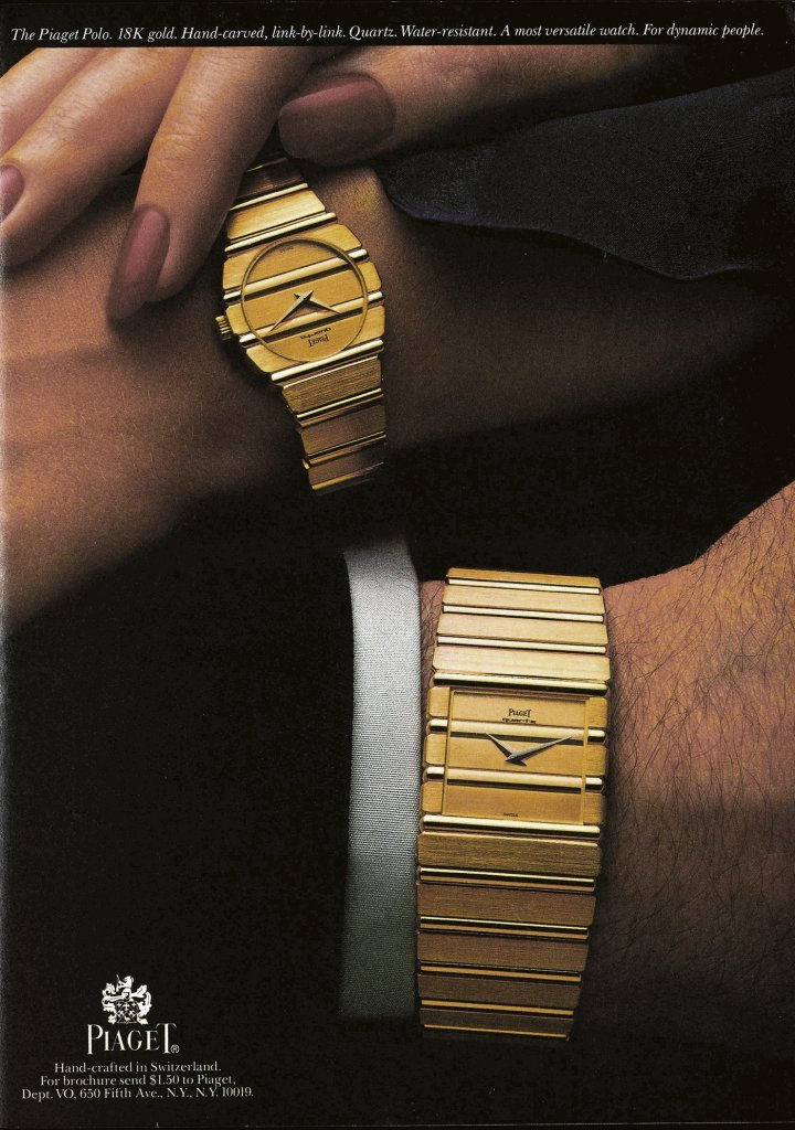 Piaget Polo watch. Piaget advertisement, 1981.