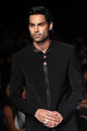 Model showcasing Nazraana 's Men Luxury Collection